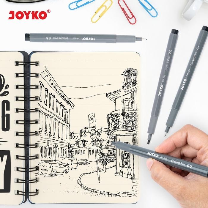 

Terbaru! Drawing Pen Set Dp 298S Pena Gambar Waterproof Pigment Ink Black Joyko