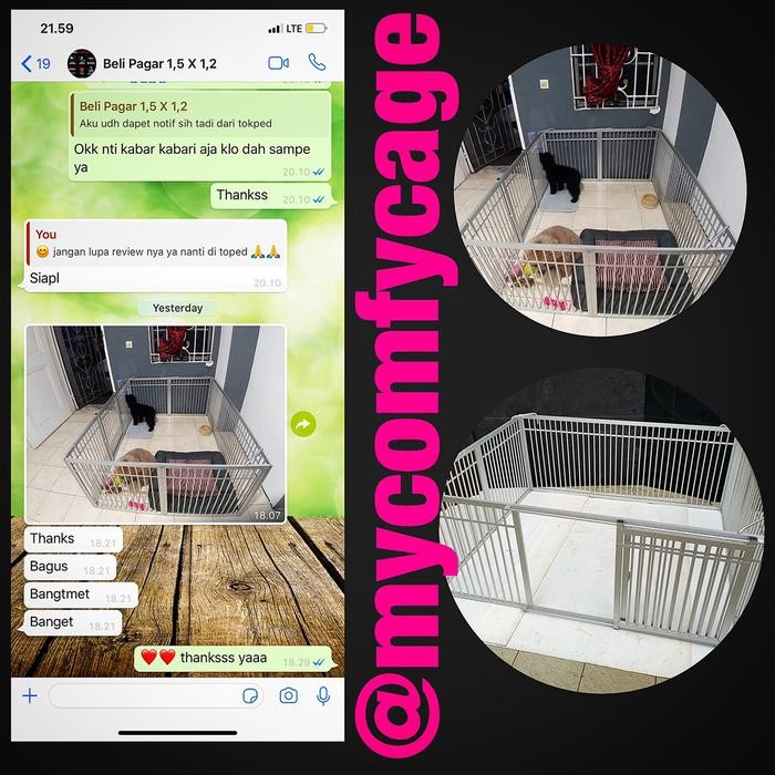 Pagar Anjing Aluminium Custom Mycomfycage