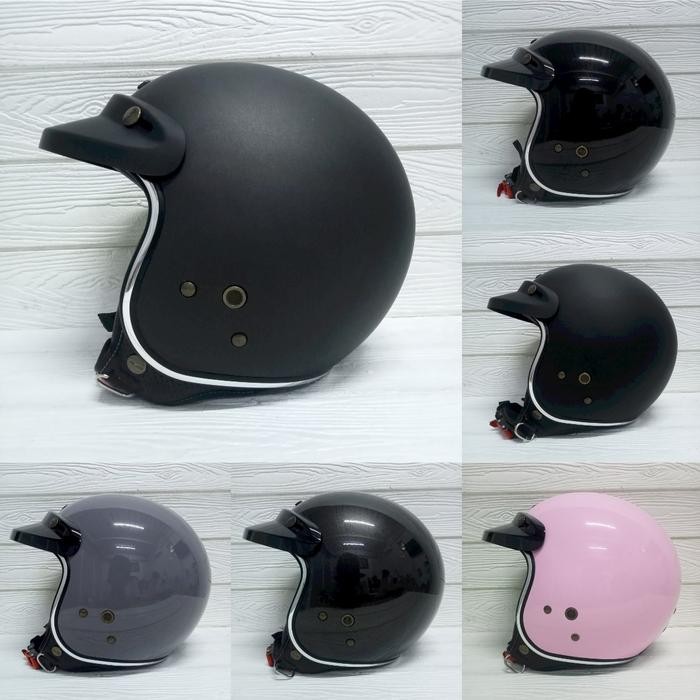 Pilihan- Helm Bogo Retro Njs Nr-80S Solid Original Premium Free Pet Njs