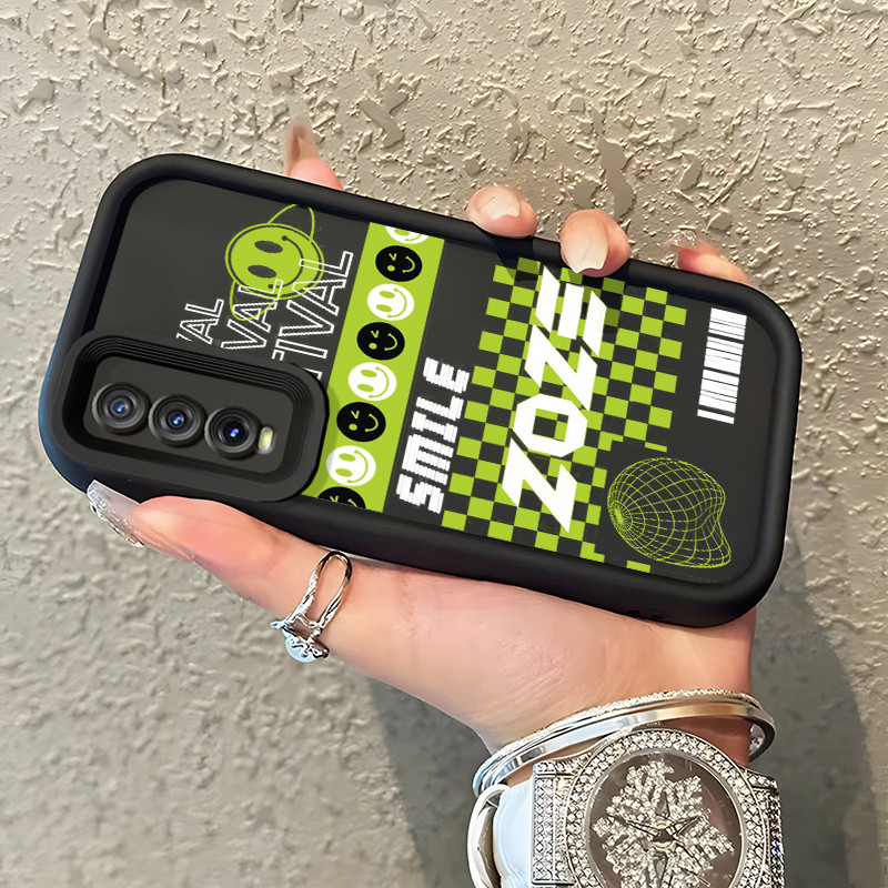 Casing Hp VIVO Y20 Y20s Y20i Y20T Y12s Y12a Y30G Y11s Case Casing tas wajah tersenyum pola HP Kasing