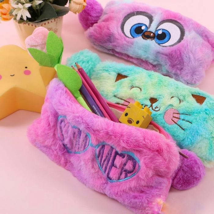 

PENCIL CASE ANAK PEREMPUAN BULU BONEKA KUCING LUCU MURAH