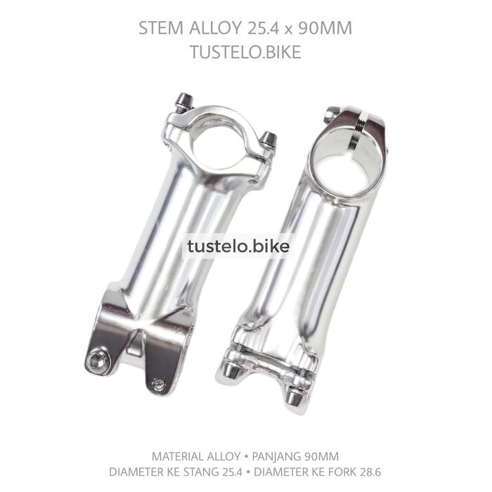 Paket Stem 25.4 Chrome Adaptor Stem Insert 22.2 to Oversize 28.6 OS