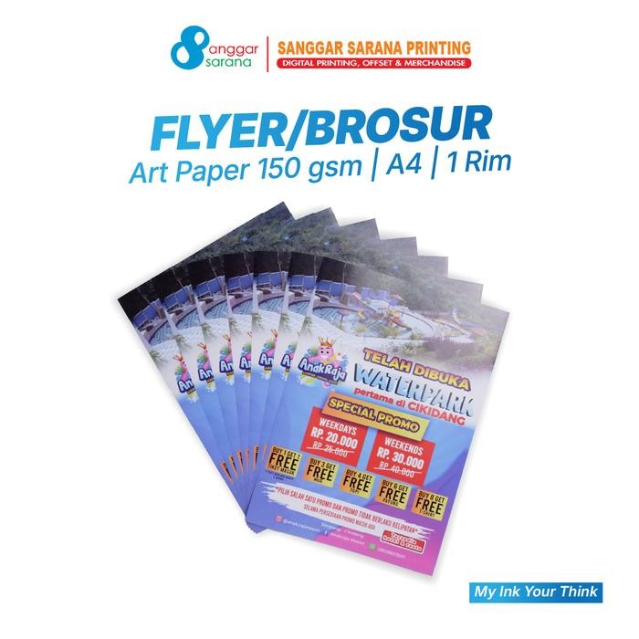 

Brosur Flyer A4 Custom Bahan AP 150 gsm A4 1 Rim (500 lembar)
