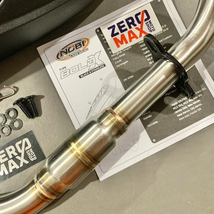 KNALPOT STANDAR RACING NOBI NOB1 BOLD X STAINLESS ALL NEW NMAX 2020-2024 ALL NEW AEROX 155 CONNECTED