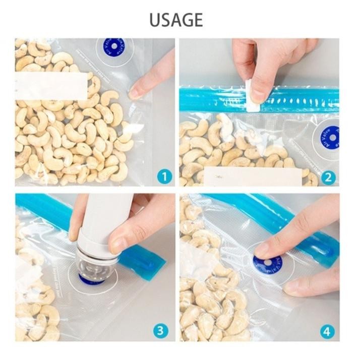 FRESHPACKPRO REUSABLE PLASTIK VACUUM SEAL BAG ZIPPER FOOD GRADE PACK