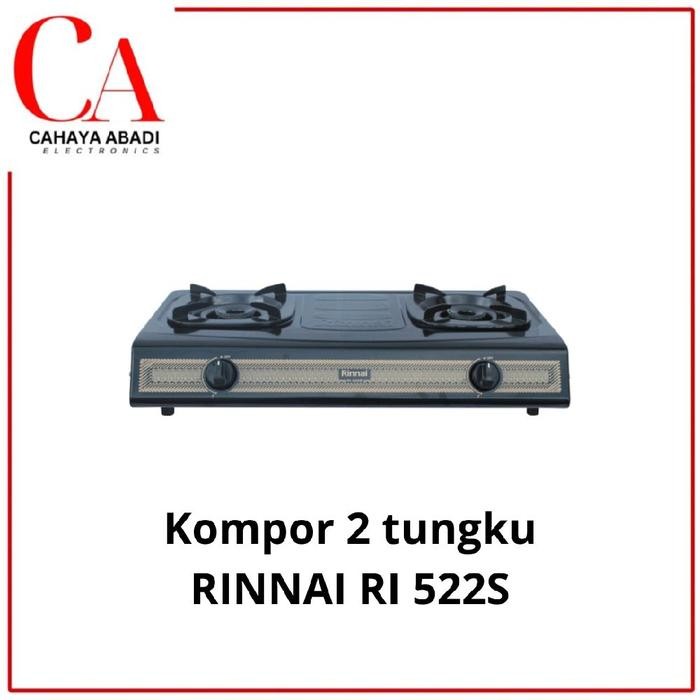 Kompor Gas Rinnai 2 Tungku Kompor Rinnai Tlon Ri-522-S Ri 522S Ri 522 S Kompor 2 Tungku