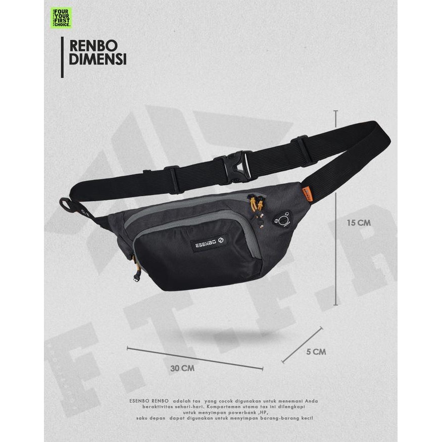 Pilihan- Esenbo Renbo - Tas Pinggang Casual Pria Wanita Premium Esenbo Renbo - Waistbag Casual