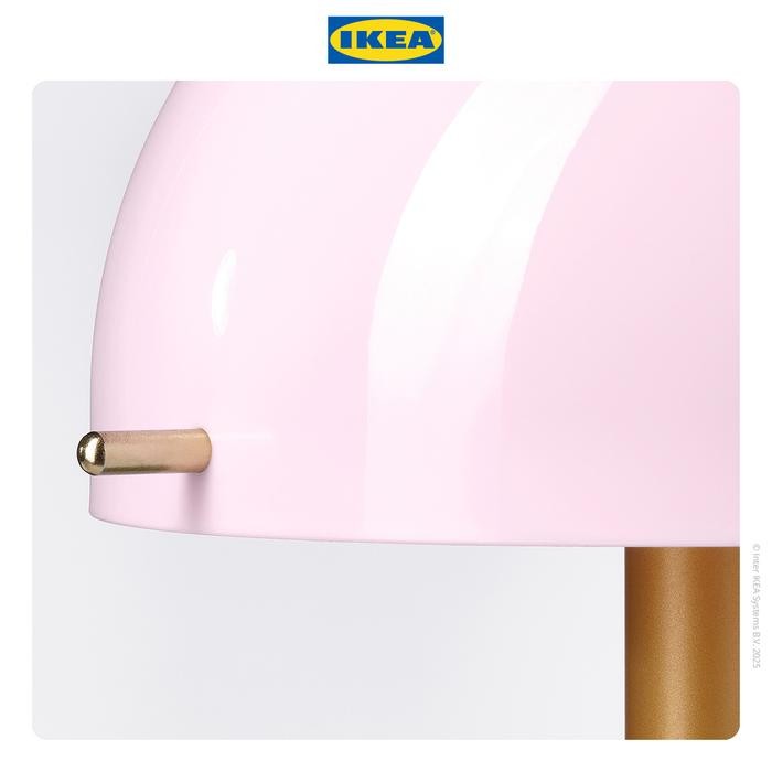 IKEA NODMAST Lampu Portabel Dengan Baterai Pink/Abu-Hijau 26cm masih ready