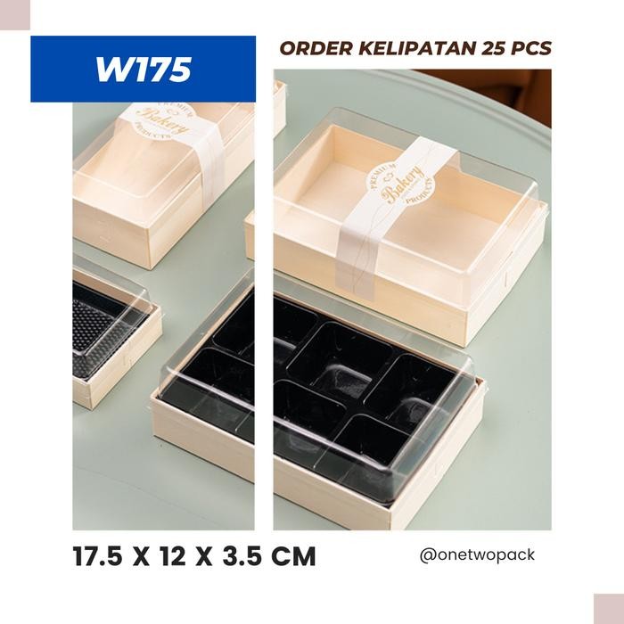 

[25 pcs] W175 Wooden Sushi Box 17.5x12x3.5cm Kotak Kue Cake Box