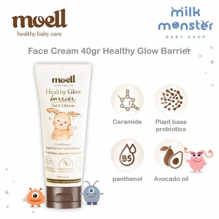 Terbaik Moell Face Cream 40Gr Healthy Glow Barrier Face Cream / Pelembab Wajah Bayi / Cream Wajah