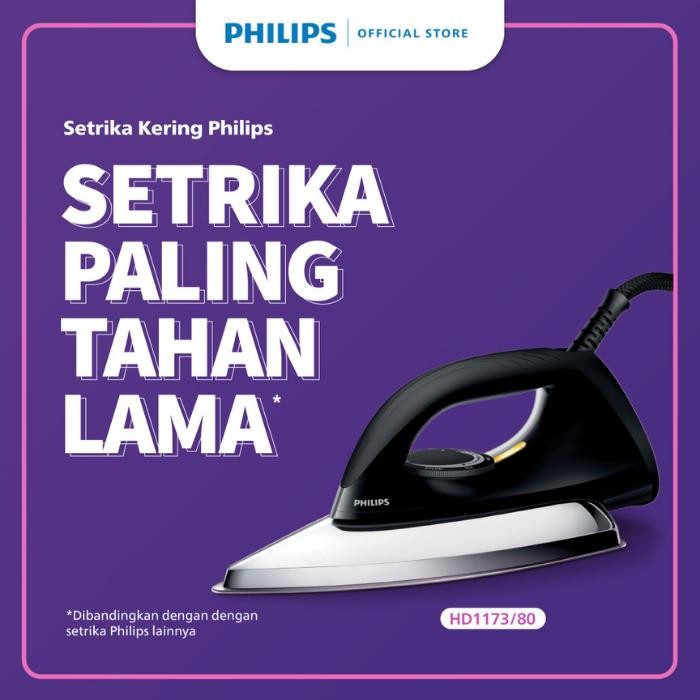 Setrika Philips HD1173 Gosokan Listrik Phillips HD 1173 Setrikaan Baju Anti Lengket