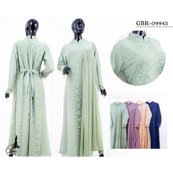 GAMIS OZIAS BROKAT FLORANCE JUMBO 09943 I Gamis Lebaran Muslimah I Fashion Remaja Jumbo LD 120 & LD