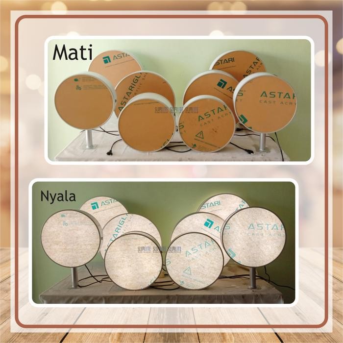 Neon Box Bulat Mini 40Cm 1Sisi Polos Tanpa Bracket (Rac80 - 1S-Ff40)