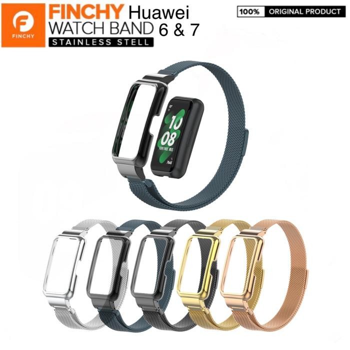 Finchy Stainless Steel Milanese Strap Huawei Band 7 Metal Wristband