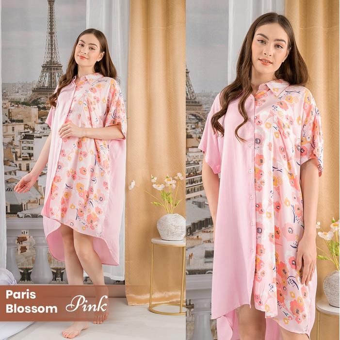 oriana homewear midi dress paris blossom series [mutu terbaik]