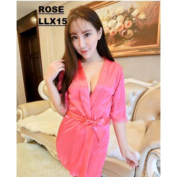 Baju Tidur Kimono Pajamas Lingerie Sutra Imitasi Pasti Diskon
