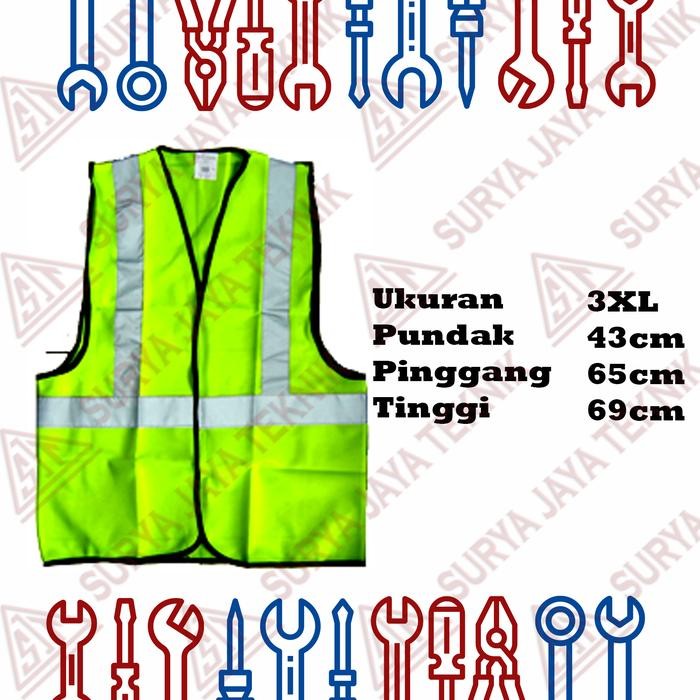 New Rompi Safety Hijau / Safety Vest L - XL - XXL - XXXL size