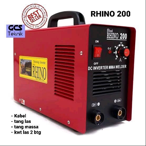 Ready Mesin Las RHINO MMA 200 Ampere Black Rhino INVERTER