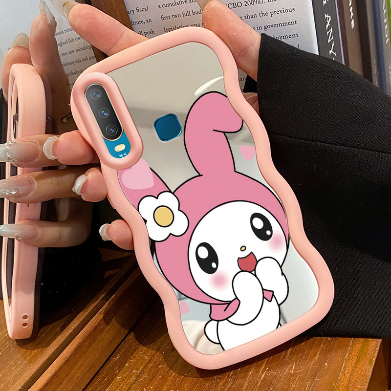 Casing HP Untuk VIVO Y12 Y12i Y15 Y17 Y3 Y3s 2020 Case Kelinci berwarna pink Macaron Softcase Siliko