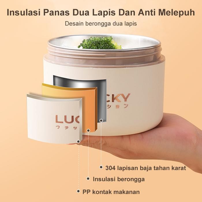 Kotak Makan Stainless Lunch Box Stainless Kotak Makan Stainless Steel 304 Termasuk Peralatan Makan