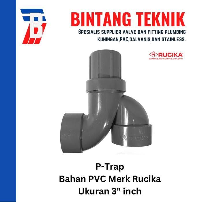 [V] P-Trap 3" inch PVC Rucika D