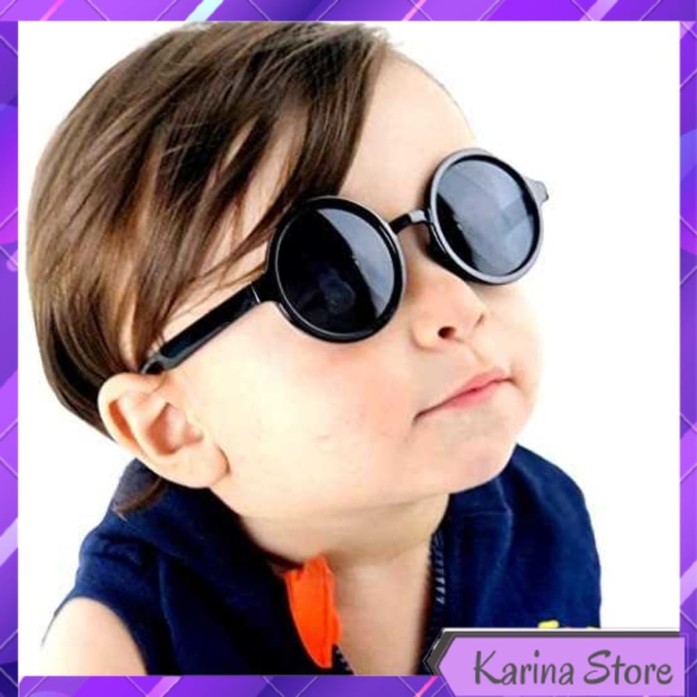 KACAMATA HITAM ANAK ANTI UV ROUND VINTAGE STYLE - WF52