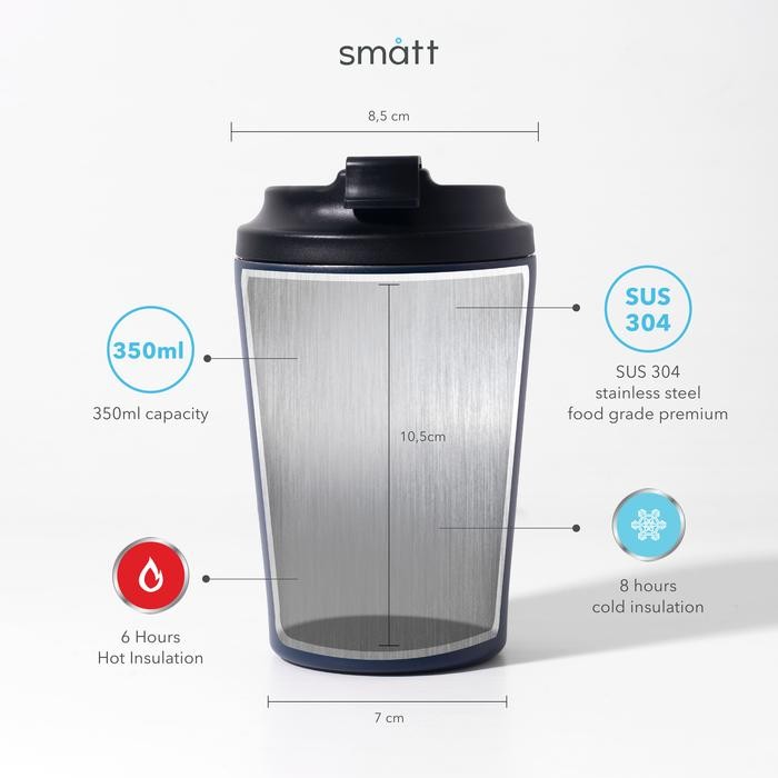 FCR0  Smatt Liten Cup - Gelas Kopi Tumbler Stainless 304 Double Insulation 350Ml
