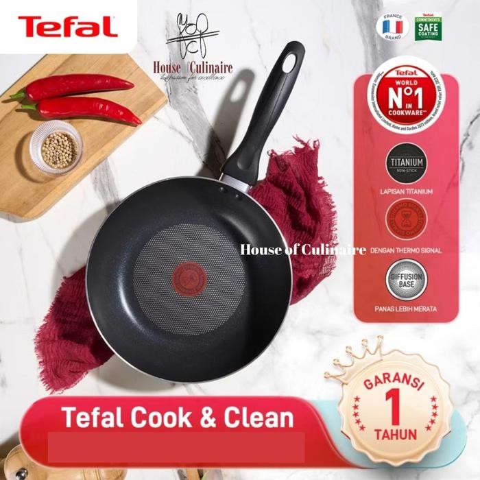 Terbaik Tefal Cook & Clean Frypan Wajan Frying Pan Anti Lengket Teflon 100% Ori