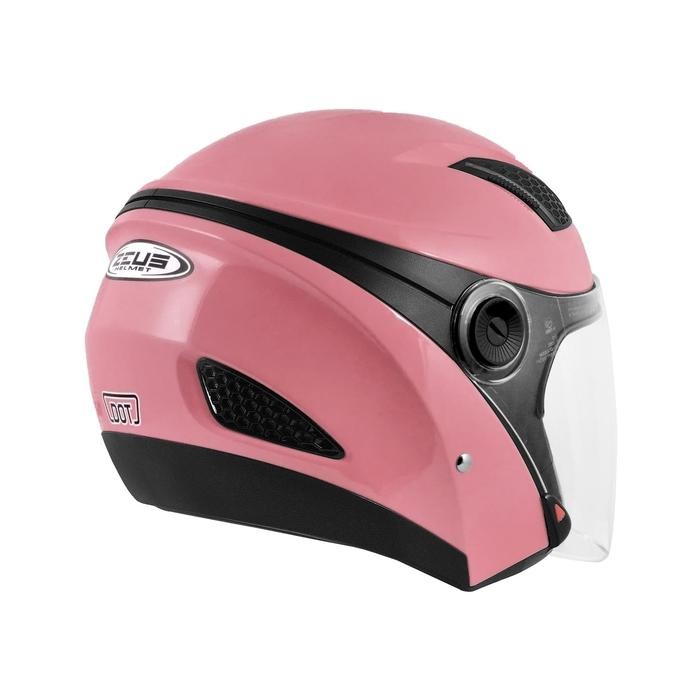 ZEUS 610 PINK GLOSSY HALF FACE DOUBEL VISOR HELMET