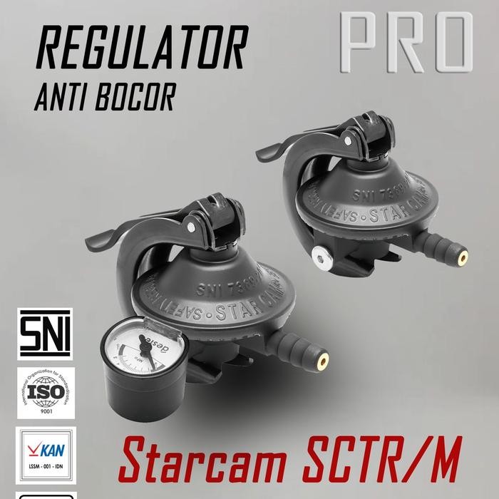 Regulator STARCAM ORIGINAL Gas 3kg - 12kg LPG Tekanan Rendah SC-T12R / SC-T12RM Anti Bocor Double