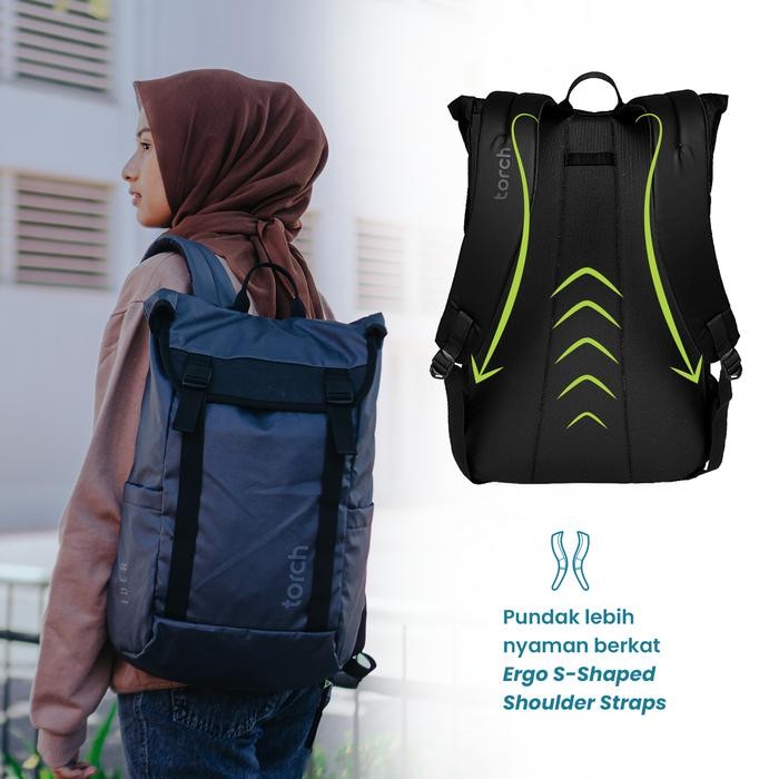 ps22- Torch Tas Ransel Punggung Pria Wanita - Backpack Rain Cover Ider