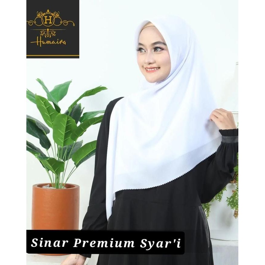 d6fs- New Sinar Premium Syari Humaira Hijab Segiempat Polos Laser Cut Luxury Premium Glitter