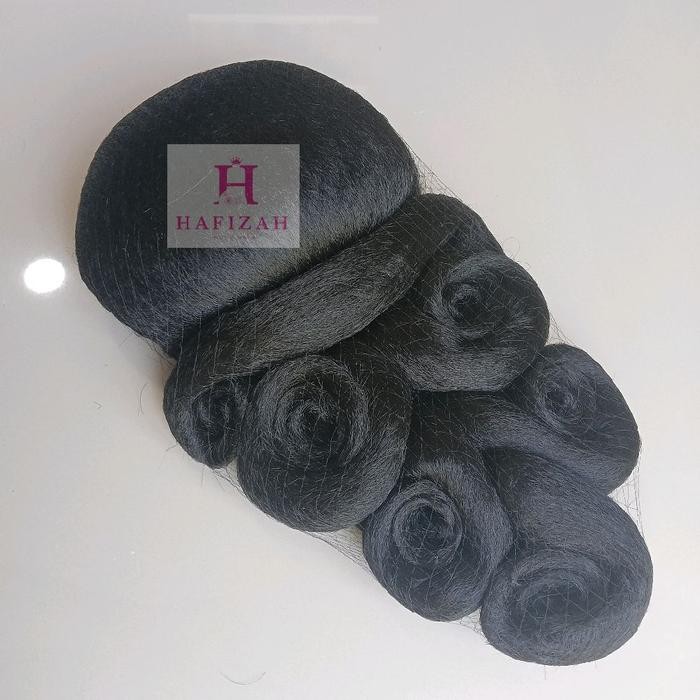 ORIGINAL HAFIZAH Sanggul Dewi Bunga Modern Panjang Variasi Cocok untuk Karnaval atau Fashion Show