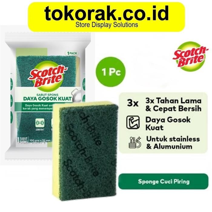 3M SCOTCH BRITE SABUT SPONS CUCI PIRING STANDAR ID T36N - TAPAS BUSA SPON ID T36 N T 36