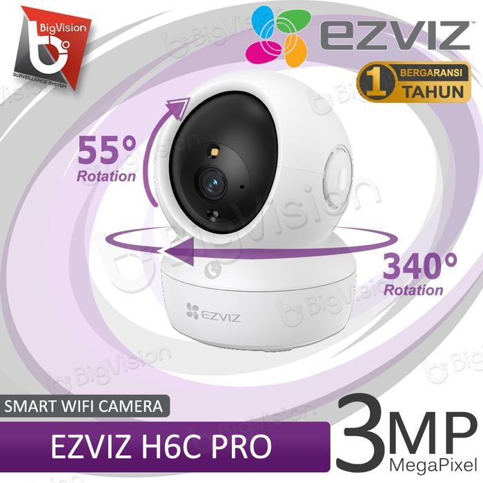 x3ad- Ezviz H6C Pro 3Mp Wifi Camera Ptz 360 Kamera Cctv Indoor