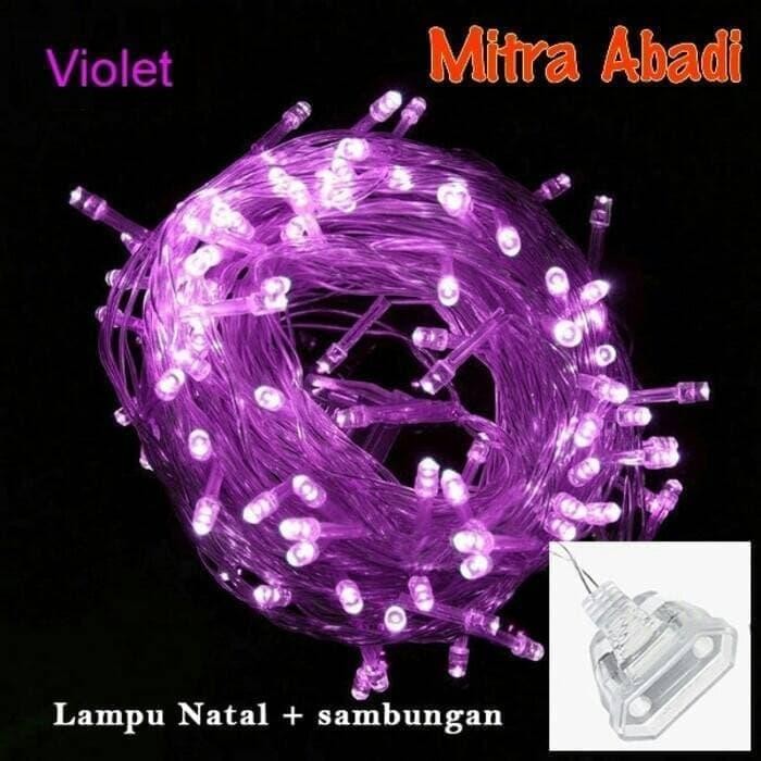 LAMPU HIAS TUMBLR NATAL KELAP KELIP UNGU 10 METER + SOKET SAMBUNGAN