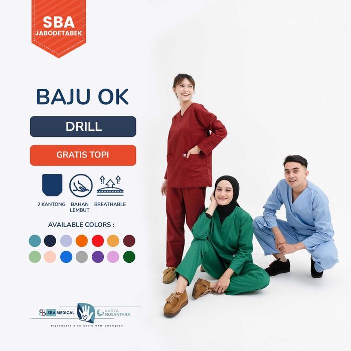ORIGINAL Baju OK Drill - Baju Ok Lengan Panjang - Baju Ok Jaga Malam READY STOCK
