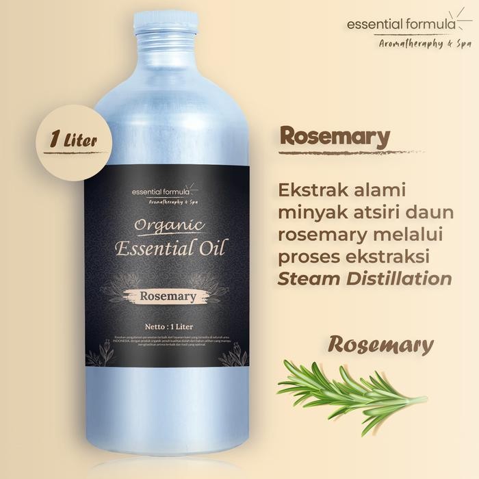 Organic Rosemary Essential Oil Bunga Rosemary Murni NATURAL Netto 100ml 250ml 500ml 1 Liter