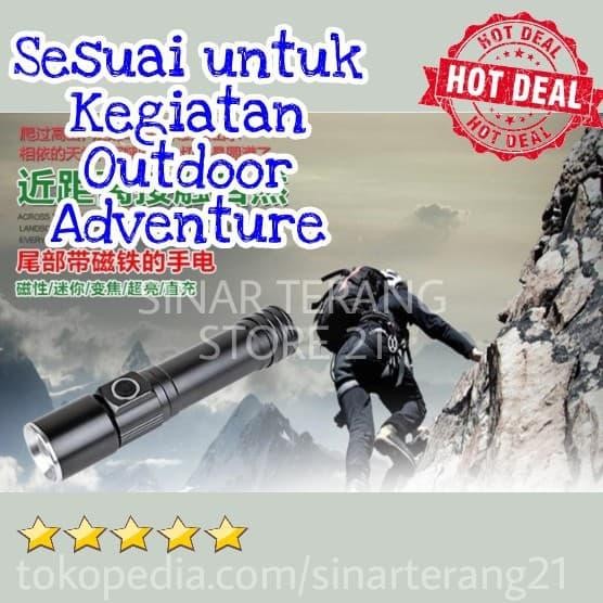 AbadiJY- Senter Led Vszm Mini Pocket Waterproof Magnet Aluminium Swat 18650