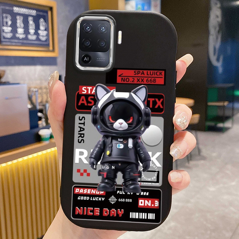 Casing Hp Untuk OPPO A94 Reno 5F Reno 5 Lite F19 Pro Case Casing Kucing Mesin HP Kasing bulat gemuk 