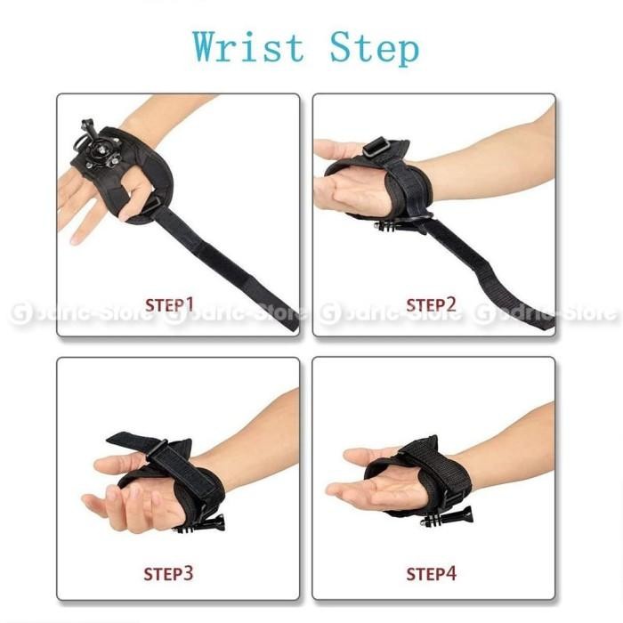 27vr- Action Cam 360 Glove Hand Strap For Sjcam / Gopro Series