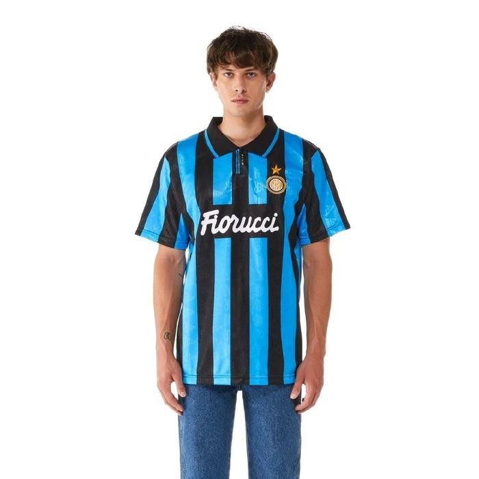 BAJU BOLA JERSEY LENGAN PENDEK WARNA HITAM BIRU FULL NAMESET DAN FULL PATCH Olahraga