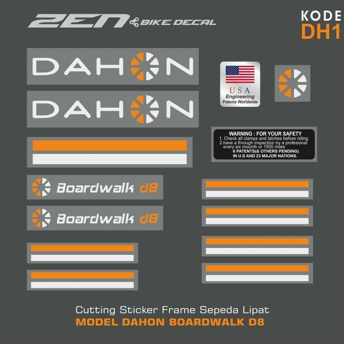 Cutting Sticker Frame Sepeda Lipat Model Dahon Boardwalk D8 Terbaru 