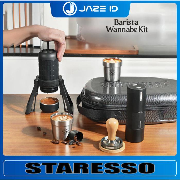 Premium Staresso Mirage Sp300 Plus Combo Set Grinder D6E Elektrik Espresso Maker Travel Coffee
