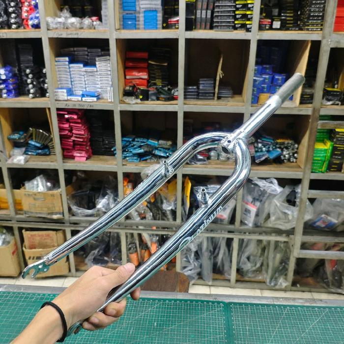 Baru Fork Rigid 26 Mtb Federal Platinum Classic Cp Chrome Standar Drat Ulir 25.4 Head Tube Insert