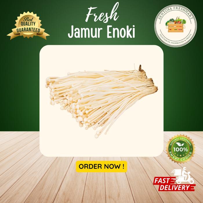 "New" [SENTOSA FRESHMART] JAMUR ENOKI CHINA / ENOKI MUSHROOM CHINA per PACK @100gr