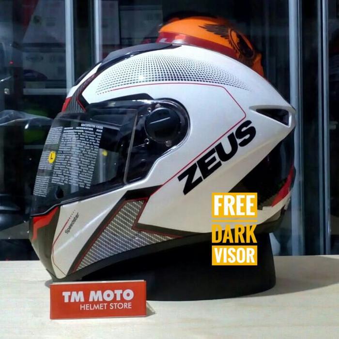Khusus Grab Helm Zeus Z811 Plasma .White Red