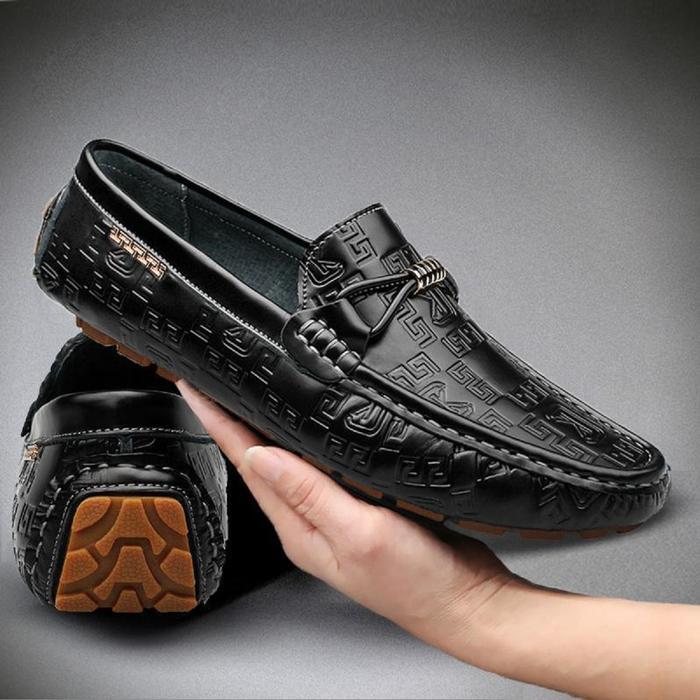 Eiger - Premium Sepatu Pantofel Pria Kulit Asli Santai Full Hitam Formal Pesta Keren Dewasa Sepatu