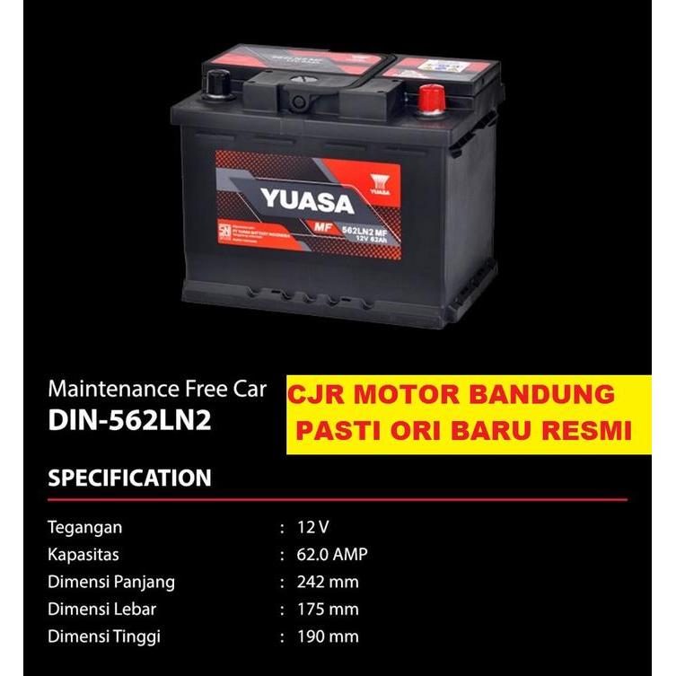 AKI KERING YUASA MF 562LN2 355LN2 LN2 MOBIL INNOVA REBORN FORTUNER VRZ
