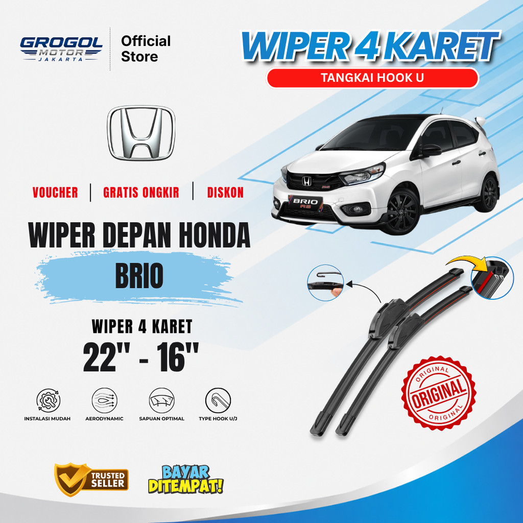 Wiper Honda Brio Quad Kaca Depan Mobil